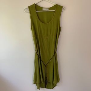 Sleeveless Glam and Fame Olive Green Tasle Dress